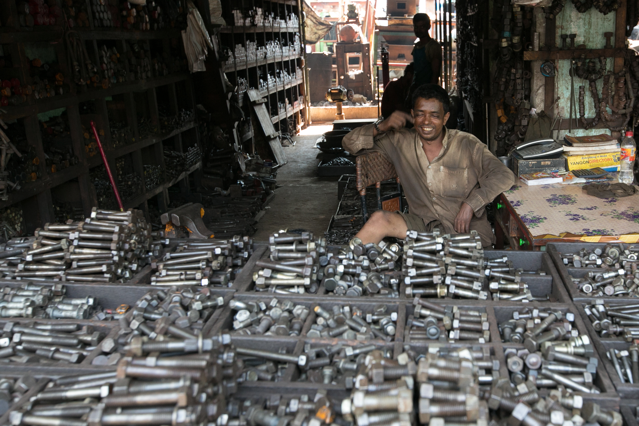 Photograph © Tim Mitzman for Proximity Designs 2013 Proximity Designs manufactures its pumps, water-storage baskets, and irrigation drip lines in Myanmar; it purchases components locally, from a bustling, if informal, industrial park in northeastern Yangon.