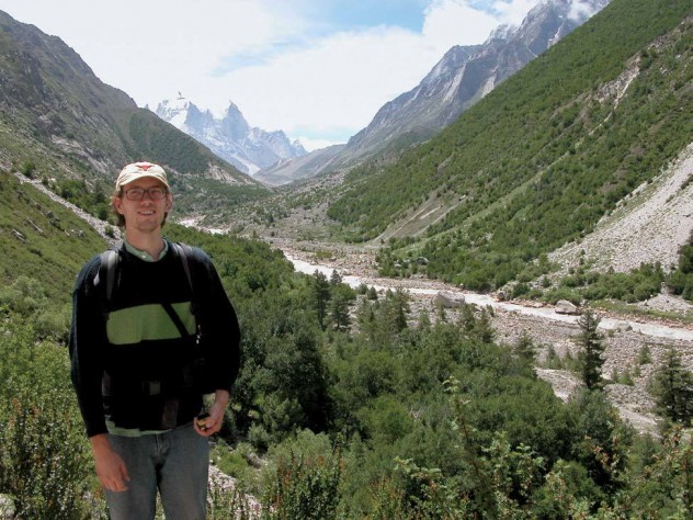 Trekking in the foothills of the Himalayas in 2006, en route to the Gangotri Glacier, the source of the Ganges