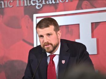 Andrew Aurich at a press conference Thursday afternoon 