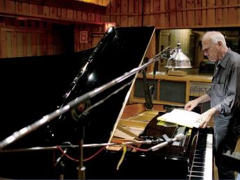 Pianist Steve Kuhn at Avatar Studios in New York City, during a 2011 recording session for his album <i>Wisteria</i> 