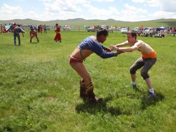 James Watkins ’16 participates in an individual wrestling competition in Mongolia.