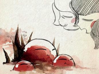 A still from “Reneepoptosis” by animator Renee Zhang