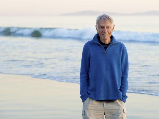 Philip Slater, who says he&rsquo;s &ldquo;addicted to the ocean,&rdquo; on his morning walk in Santa Cruz, California