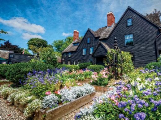 Gardens soften the stark look of the Colonial-era House of the Seven Gables