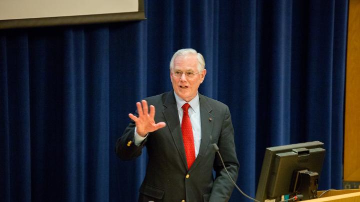 J. Michael McGinnis, keynote speaker at the Harvard T.H. Chan School of Public Health symposium on the report of the Dietary Guidelines Advisory Committee
