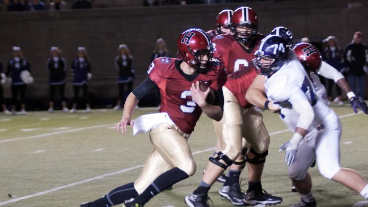 Thrust into action by an injury to starting QB Connor Hempel, untried Scott Hosch filled in admirably, directing the Crimson to its second touchdown, which he scored on a seven-yard run.