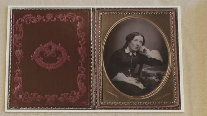 Photographs of abolitionist Harriet Beecher Stowe and her son Samuel, who died at 18 months