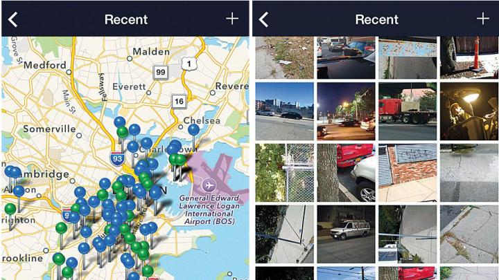 Apps such as this one, developed for Boston, allow residents to report problems like trash or broken signs by uploading geocoded photos to a publicly accessible map.