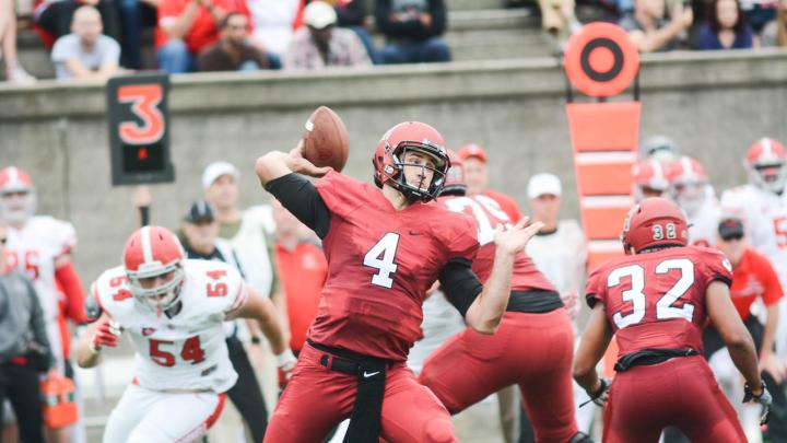 Crimson quarterback Joe Viviano had another strong passing game, completing 22 of 35 passes for 229 yards and a touchdown.