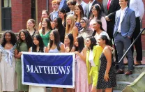 Matthews students pose for picture before Convocation procession