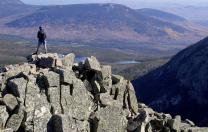 Maine’s Baxter State Park offers rigorous climbs and majestic views, as seen above on First Cathedral.