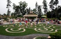 Walkable mazes at Coastal Maine Botanical Gardens 