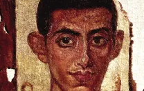 Painted portrait of a man from a Hellenistic coffin found in Egypt