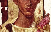 Painted portrait of a man from a Hellenistic coffin found in Egypt