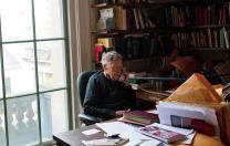 Daniel Aaron in his Harvard office