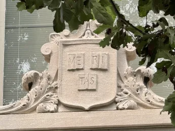 Veritas insignia etched in stone