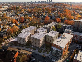 J.J.Carroll housing project in Brighton, with its clustered, offset buildings