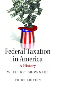 Book cover featuring a hat with money bills flying out, titled "Federal Taxation in America."