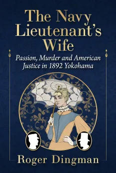 Book cover featuring a woman with an umbrella, set against a dark blue background.