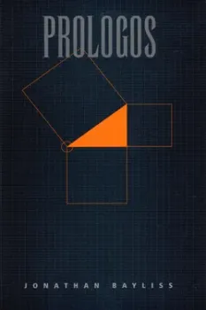 Book cover featuring the title "PROLOGOS" with geometric shapes and an orange triangle.