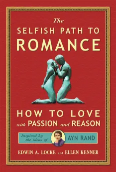 Book cover titled "The Selfish Path to Romance" with two figures embracing on a red background.
