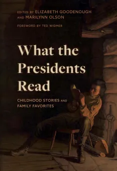 Book cover titled "What the Presidents Read" with a child reading in a cozy setting.