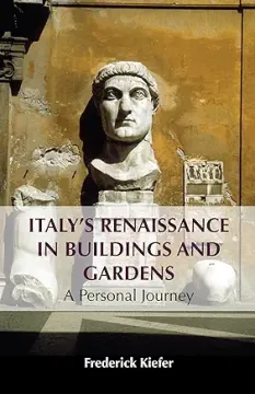 A weathered sculpture bust with a textured wall in the background; book title and author below.