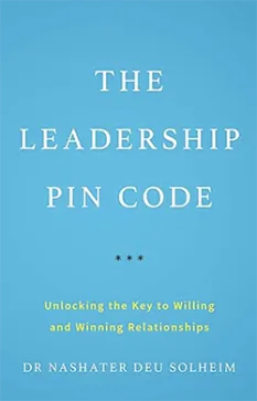 A book cover featuring a light blue background with white text, titled "The Leadership Pin Code."