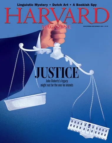 A hand holds a scale symbolizing justice against a blue background, with the title "JUSTICE" prominently displayed.