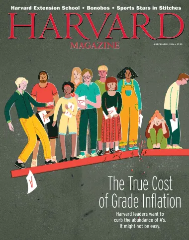 A diverse group of people stands on a seesaw, highlighting weight disparities related to grades.