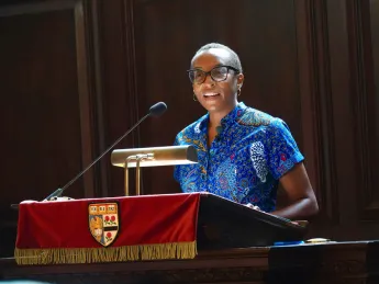 Claudine Gay at the podium