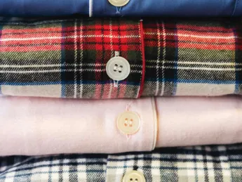 stack of flannel shirts