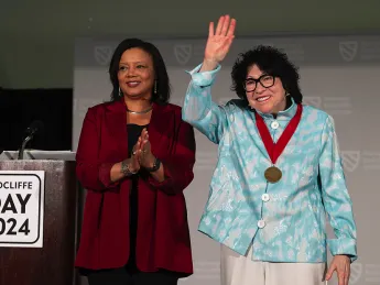 Radcliffe Dean Tomiko Brown Nagin presented the Radcliffe Medal to Justice Sonia Sotomayor.