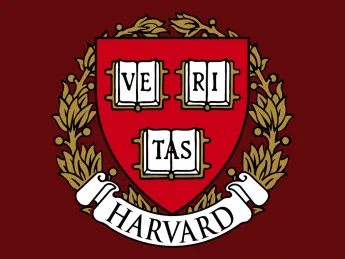 Harvard shield on red background