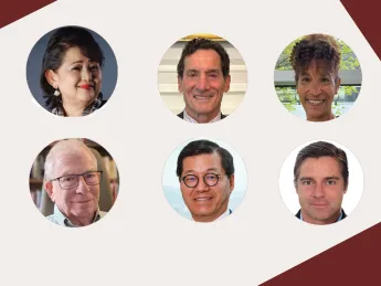 Pictured clockwise top to bottom: Maria Carolina V. Dominguez, Matthew G. Hegarty, Maiya Williams Verrone, John J. West Jr., Young Joon Kim, and Lewis Auerbach.
