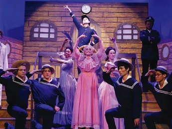An exuberant moment from the 2019 production of H.M.S. Pinafore