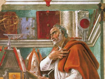 Fresco of Sain Augustine in his cell by Sandro Botticelli