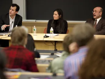 David Malan, Diane Paulus, and Christopher Winship participate in a panel discussion on engaging teaching and active learning.