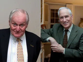 From left: John Ashbery, Robert Darnton and Amartya Sen