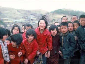 Yechon, Republic of Korea, 1960s. David R. McCann says, “I remember the expressions of the kids in Korea were always full of life. One interesting thing about these kids I noticed was the way they naturally split up according to gender.”