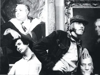 Student occupiers in University Hall, 1969