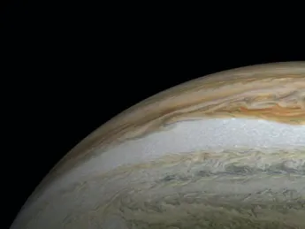 A close-up photograph of Jupiter, including its Great Red Spot