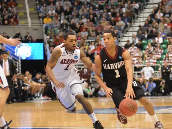 Freshman Siyani Chambers exemplified Harvard’s tenacity by returning to the game barely a minute after chipping his front tooth on a play early in the second half. 