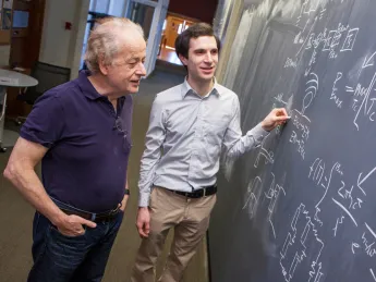 Harvard physicists Federico Capasso (left) and Steven J. Byrnes are part of a team proposing a new way to harvest renewable energy.
