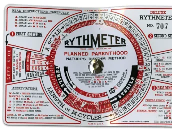 The Rythmeter, circa 1944, came with a more complicated set of instructions than the earlier “scientific prediction dial” (see next image), reflecting increasingly precise knowledge of human reproduction—knowledge that Rock played no small part in advancing.