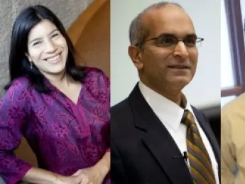From left: Maya Jasanoff, Parimal Patil, Matthew Nock, Claudine Gay, and Robert Wood