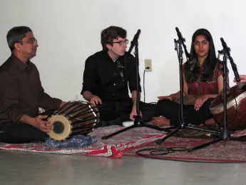 Music 190gw students perform two South Indian classical pieces, <i>Kripaju</i> and <i>Varanarada,</i> by the saint and composer Tyagaraja (1767-1847).