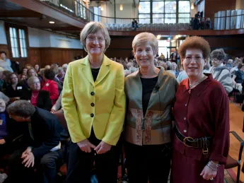 Drew Faust, Helen Horowitz, and Radcliffe Institute Dean Lizabeth Cohen