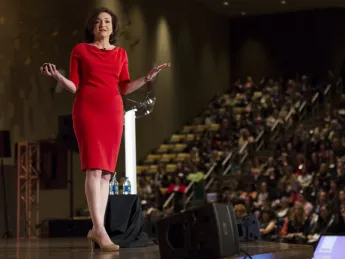 <i>New York Times</i> best-selling author, HBS alumna, and Facebook COO Sheryl Sandberg was the keynote speaker at the recent W50 Summit, a two-day conference celebrating 50 years of women in the Harvard M.B.A. program.