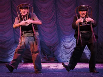 Mandy Patinkin (left) and Taylor Mac in the A.R.T.'s <i>The Last Two People On Earth: An Apocalyptic Vaudeville</i>